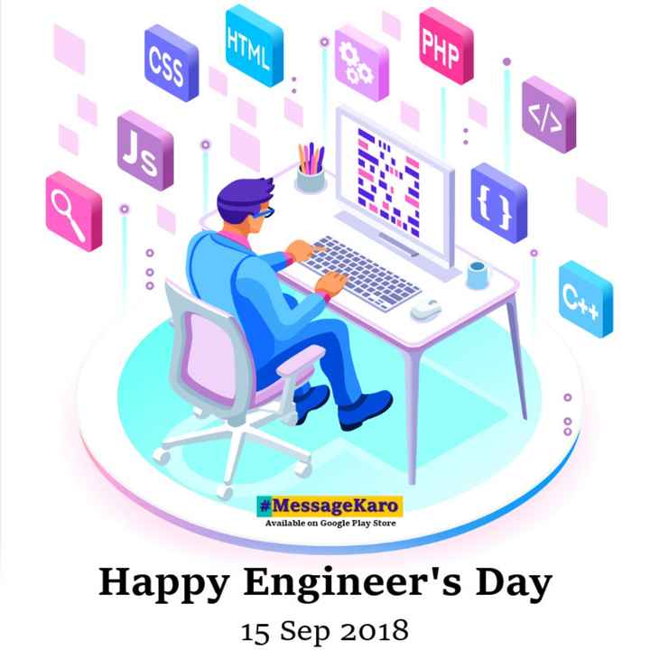 Happy Engineers Day Wishes Greeting Card, Abstract Background with Blank  Space, Graphic Design Illustration Wallpaper Stock Illustration -  Illustration of font, logo: 255826016