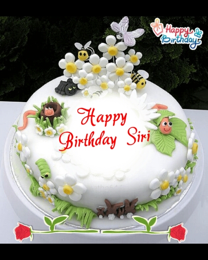 Happy Birthday GIF for Siri with Birthday Cake and Lit Candles — Download  on Funimada.com