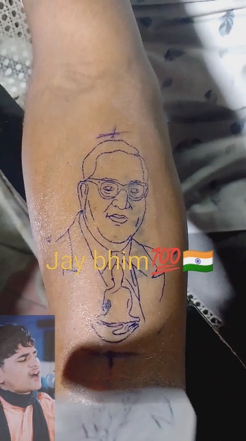 Dr Babasaheb Ambedkar Portrait Tattoo  Mahesh Chavan  YouTube