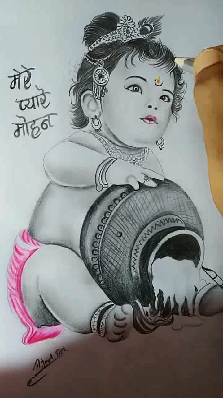 Shree krishna drawing made by me : r/hinduism
