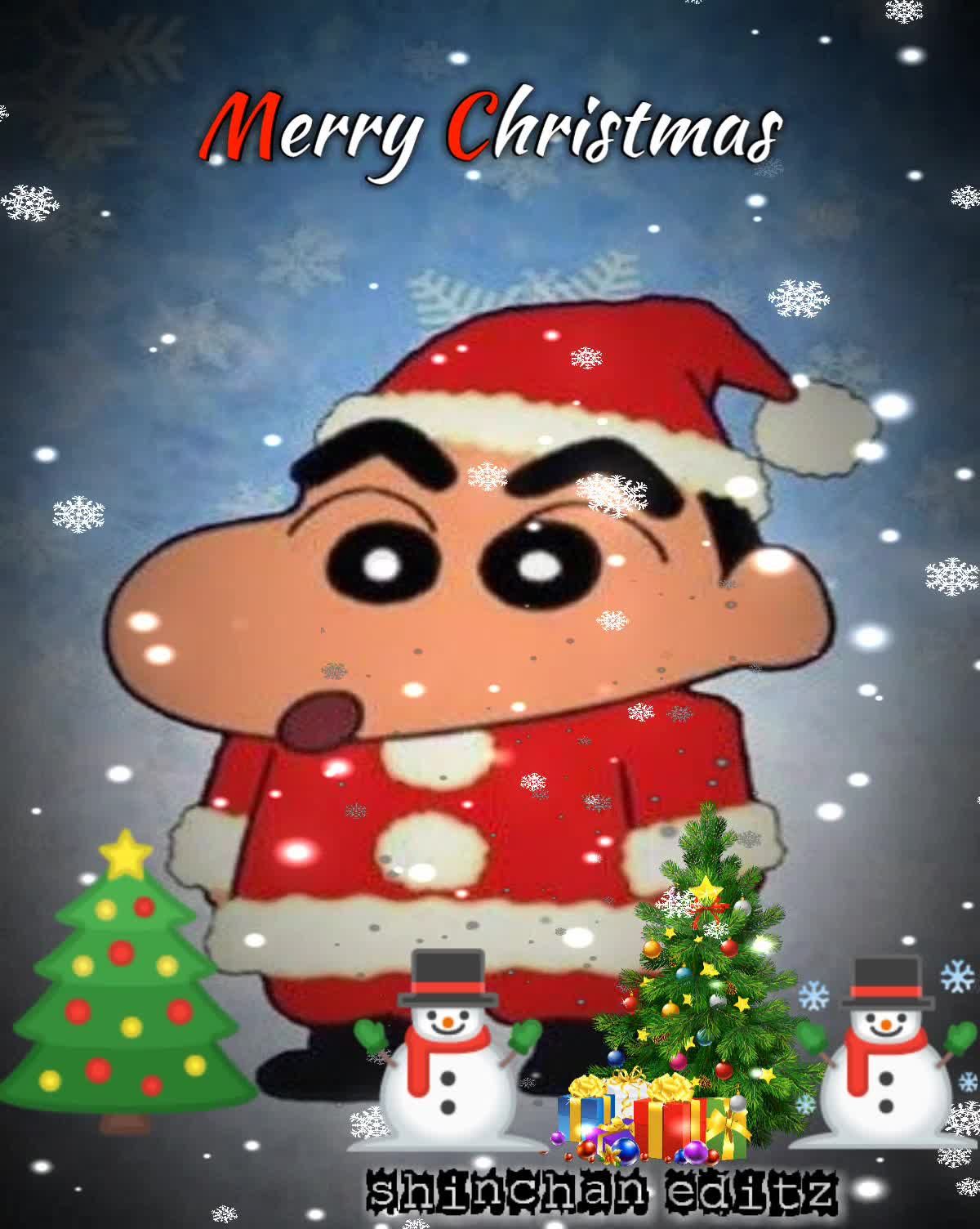 🤣 shin chan Happy merry Christmas to all wished by shinchan fans