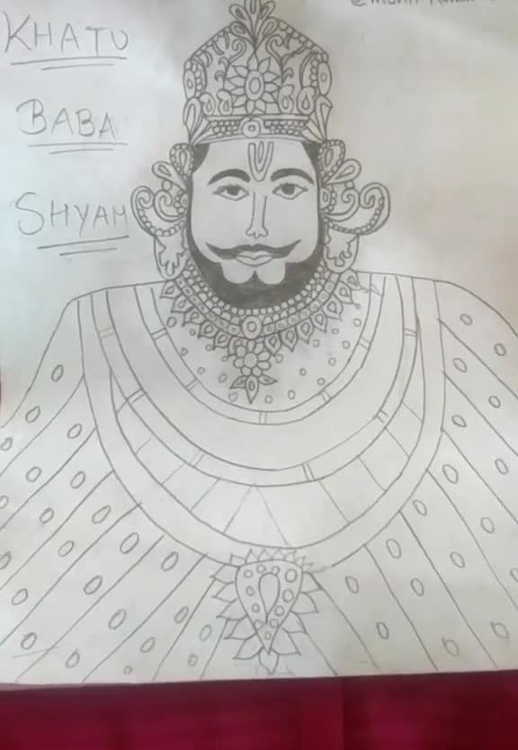 How To Draw Khatu Shyam Ji Drawing  शश क दन खटशयम ज क चतर   Easy Draw Step By Step  YouTube