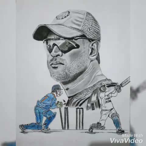 Dhoni - Sketch Paper Print - Sports posters in India - Buy art, film,  design, movie, music, nature and educational paintings/wallpapers at  Flipkart.com