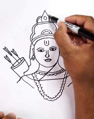 Lord Ram freehand drawing, both Eyes are not similar. : r/hinduism