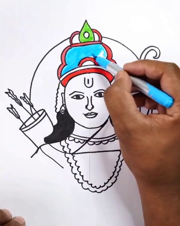 Learn How to Draw Lord Rama (Hinduism) Step by Step : Drawing Tutorials
