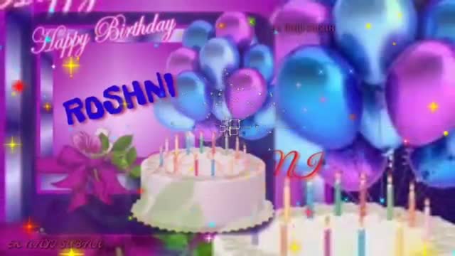 Happy Birthday Roshni Song with Cake Images