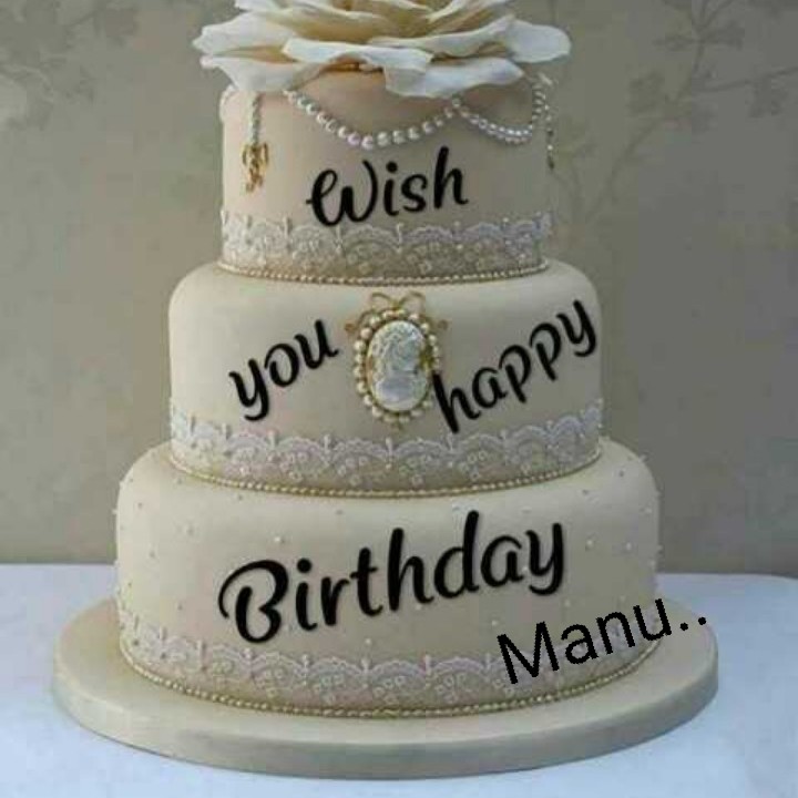 Chocolate Happy Birthday Cake for Manu (GIF) — Download on Funimada.com