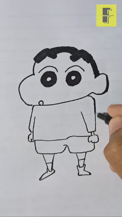 Shinchan : Cartoon Sketching on Notes | Ash Bee Zone