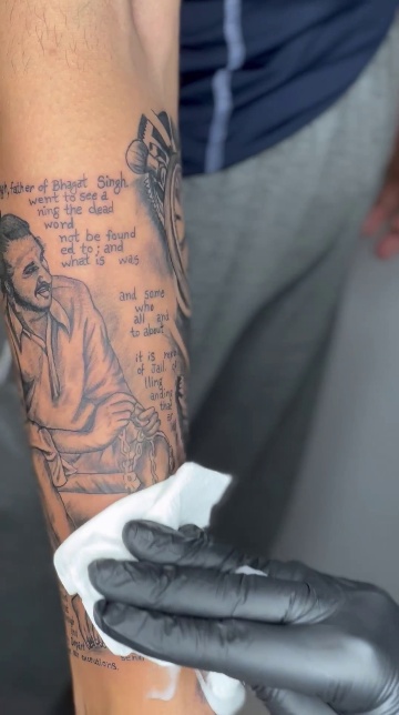 Bhagat Singh tattoo  portrait tattoo  tattoo  tattoos  sagart gallery   YouTube