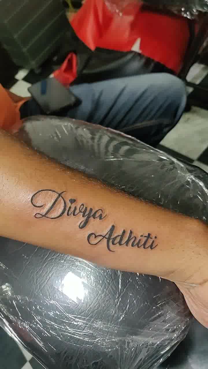 divya name tattoo b  CRAZY INK TATTOO  BODY PIERCING in Raipur India