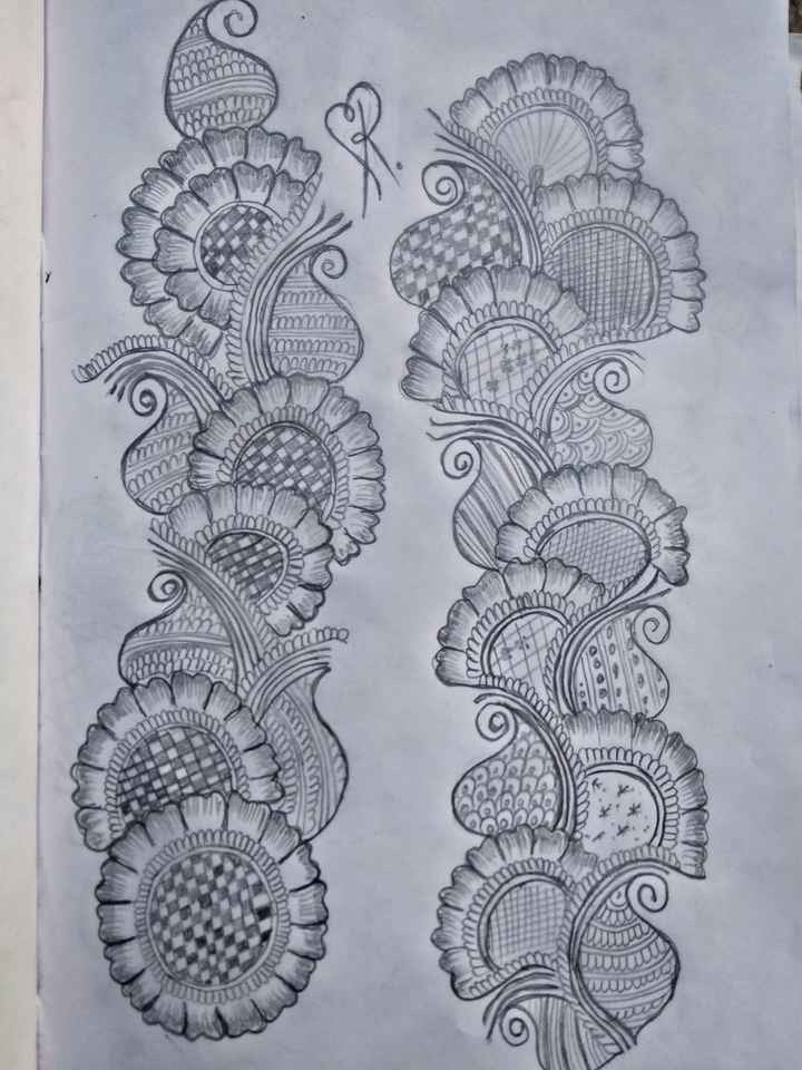 beautiful pencil sketches of mehndi designs