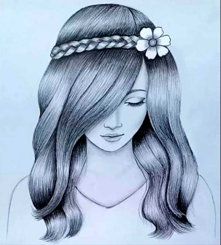 beautiful hair drawing