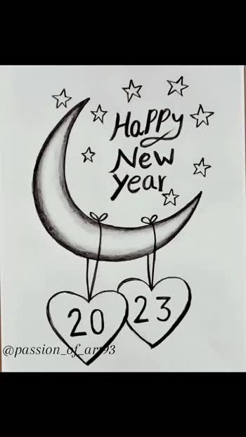 Happy New Year Kids Drawing Stock Vector (Royalty Free) 163521158 |  Shutterstock
