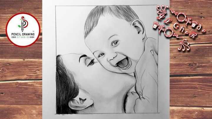 Happy Mothers Day Drawing Easy  Pencil Drawing On Mothers Day  Pencil  Sketching  YouTube
