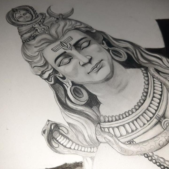 Viciniti  Handmade Realastic pencil portrait of lord shiva 3