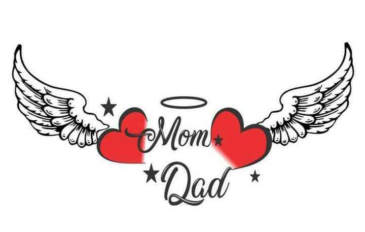 Heart Wing with Mom Dad Tattoo Temporary Body Waterproof Boy and Girl Tattoo