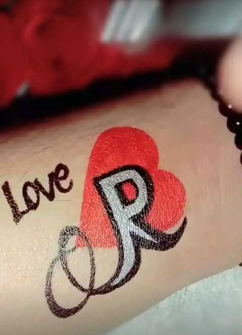 Love Letter P And R Tattoo With Heart httpviraltattoonetloveletterp andrtattoowithhearthtml  R tattoo R letter design Heartbeat tattoo  design