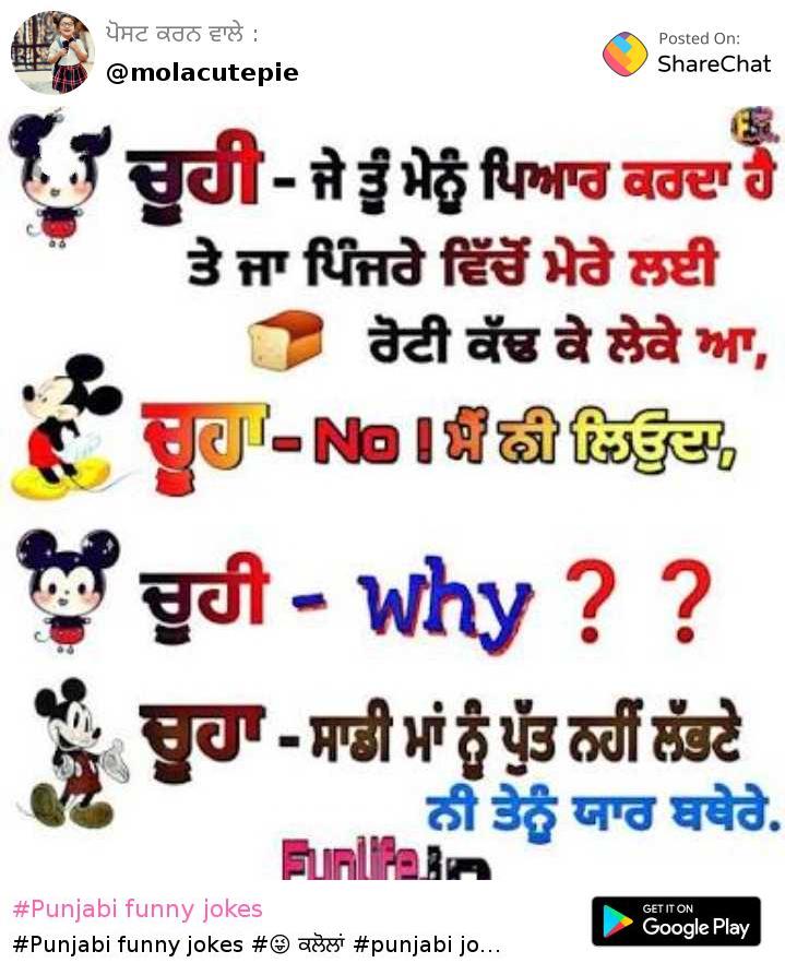 Punjabi funny jokes • ShareChat Photos and Videos