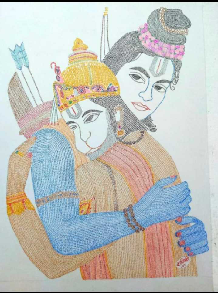 HD hanuman ji make ram bhagwan drawing sticker