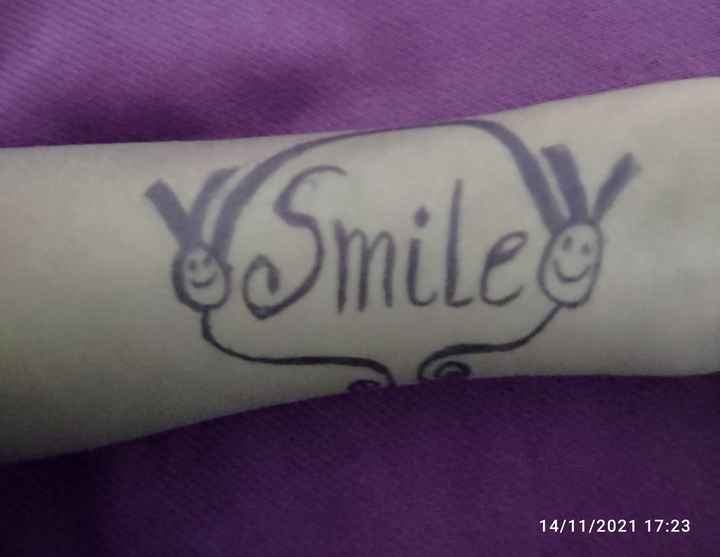 1 x Smile Tattoo  Lettering in Black  Temporary Skin Tattoo 1   Amazonde Beauty