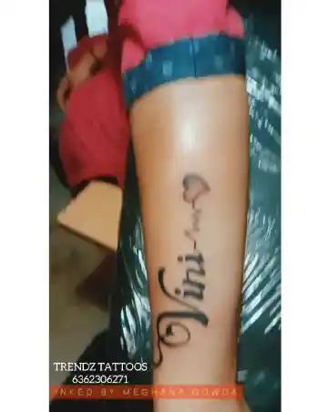Meghna  tattoo script free scetch