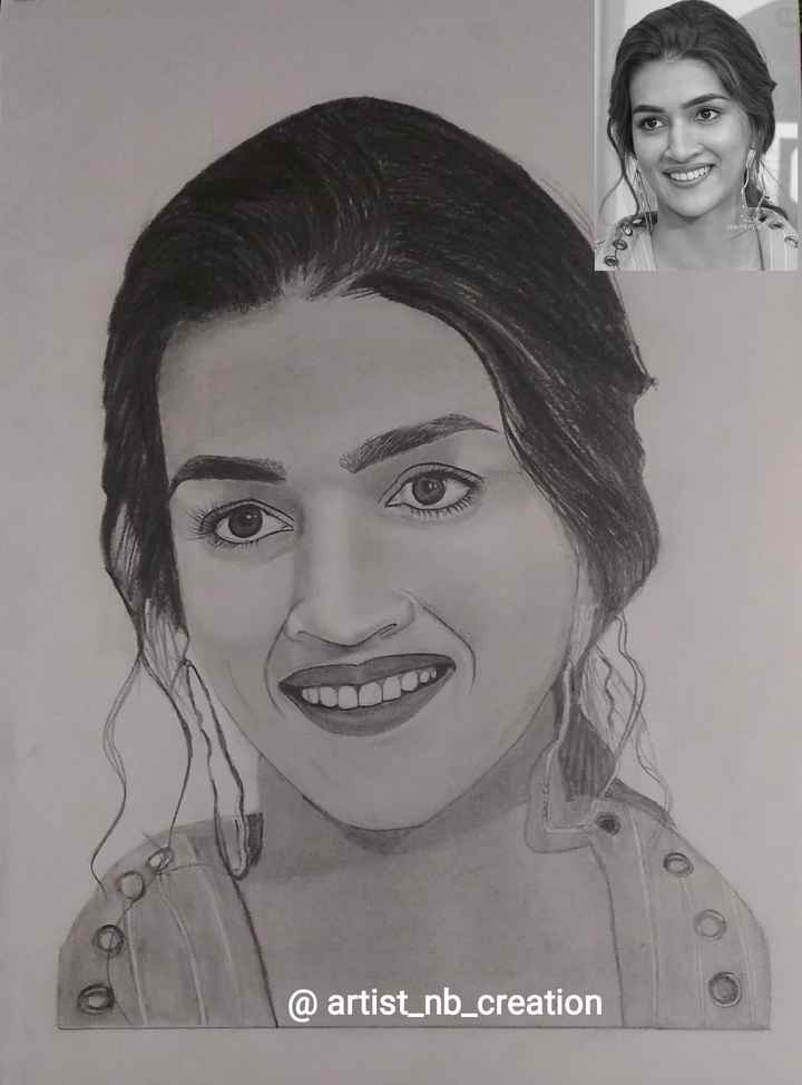 Pencil Sketch Of Kriti Sanon  DesiPainterscom