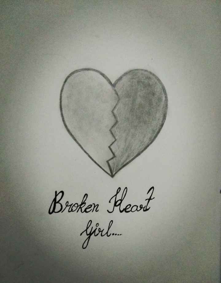 broken heart girl in love drawing