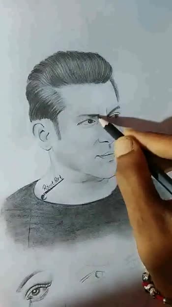 Sameer art handmade sketch painting for wall living room bedroom drawing  room office combined portrait of Shah Rukh Khan and Salman Khan a3 size  pencil sketch  Sameer Art Amazonin Home 