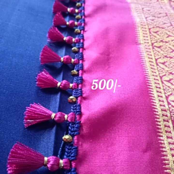 wheat beads krosha design using krosha needle // bridal kuchu // saree kuchu  // Nandana Creations // - YouTube