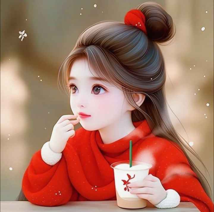 Beautiful cartoon on sale girl wallpaper