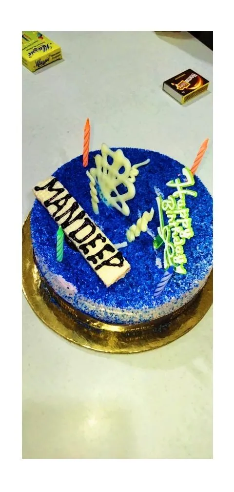 Happy Birthday Mandeep Cake And Flower - Greet Name