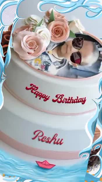 ❤️ Pink Heart Happy Birthday Cake For reshu