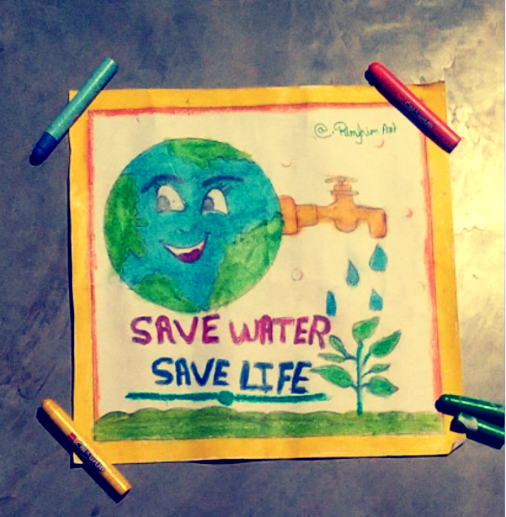 Save water drawingSave water Poster makingWorld water day posterSave  water save earth drawing  YouTube