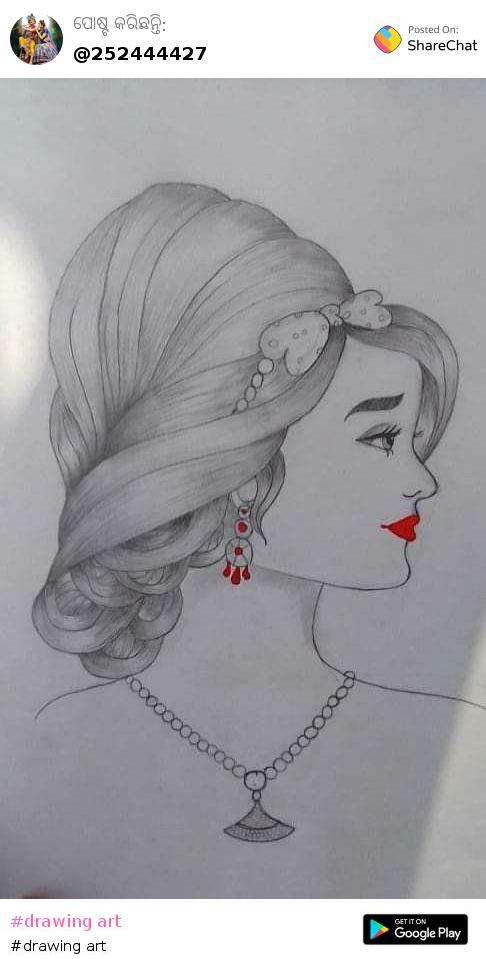 Girl Art # pencil art Images • ritika (@queen_off_devil) on ShareChat