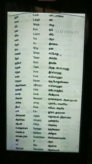 Learn English vocabulary with Tamil meaning