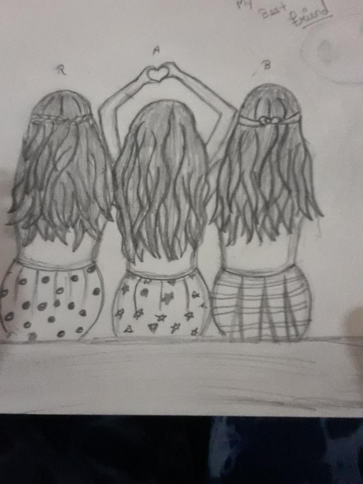 3 best friends drawings girls