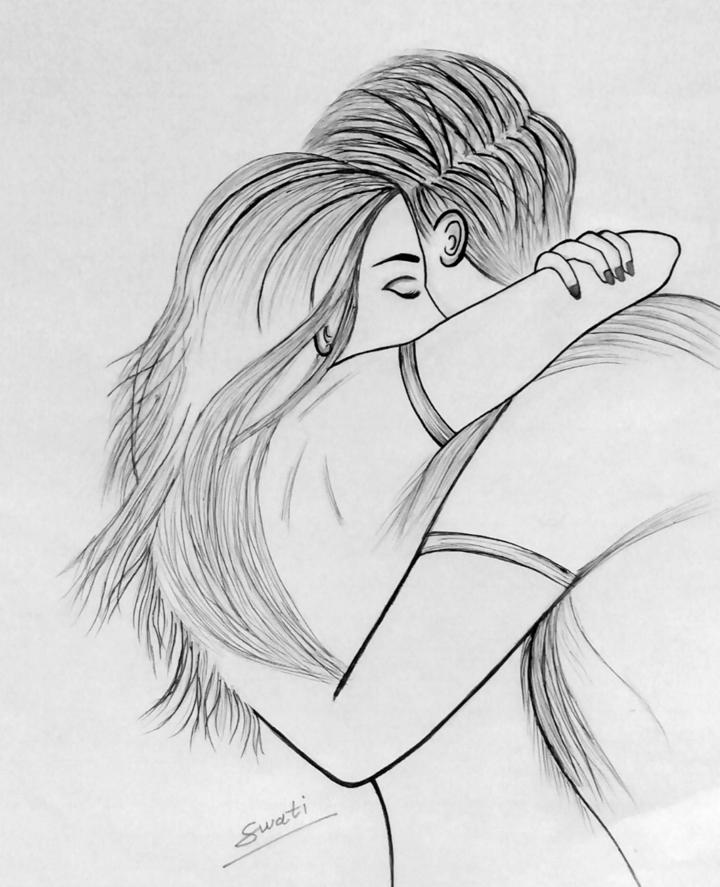 black and white drawing that will help you improve your technique Cute  drawings of love Romantic drawing Love drawings Cute Couple Drawing HD  phone wallpaper  Pxfuel