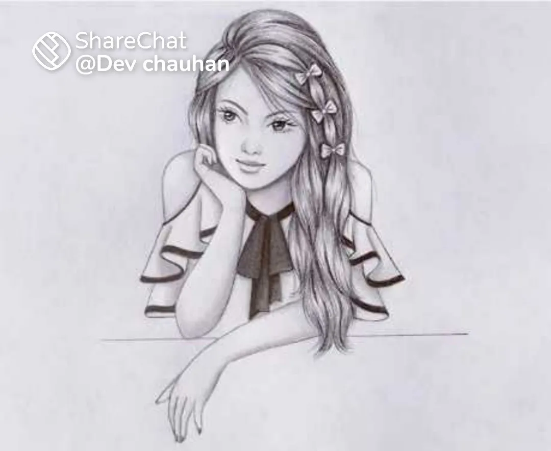 Girl Art # pencil art Images • ritika (@queen_off_devil) on ShareChat