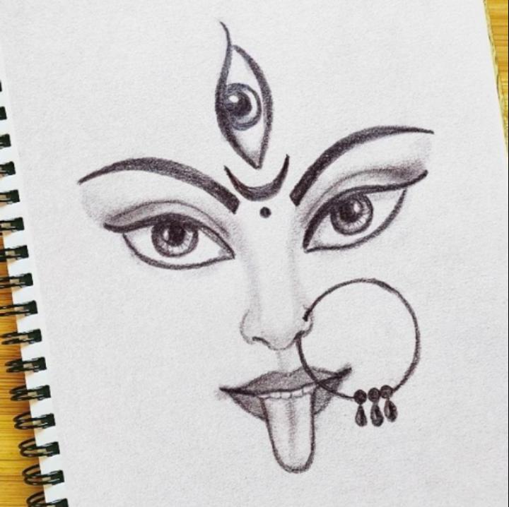 Maa Durga drawing using mandala art  Navratri special Durga Mata drawing   Durga puja drawing  YouTube