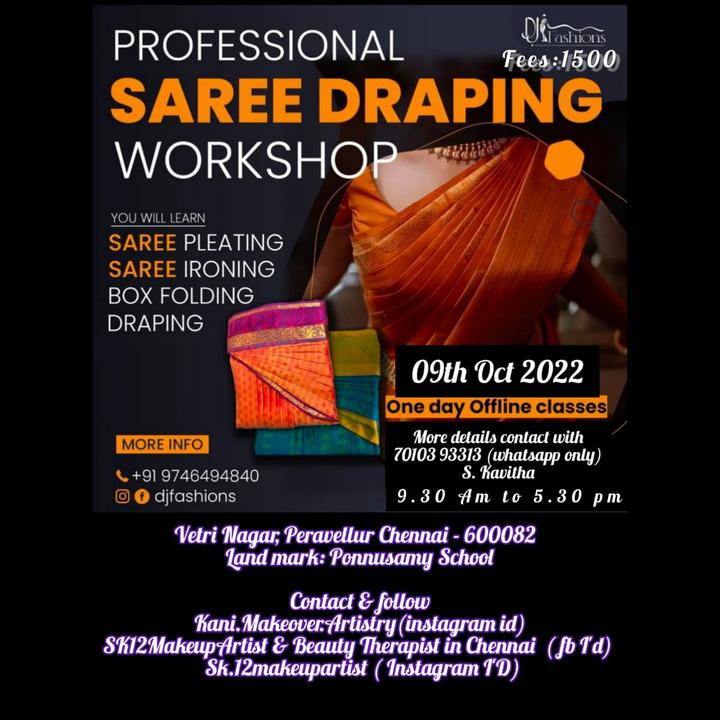 PROFESSIONAL SAREE DRAPING WORKSHOP 📍 CHENNAI South Indian traditional  drape (6 yards) Product knowledge Saree pleating Ironing the… | Instagram