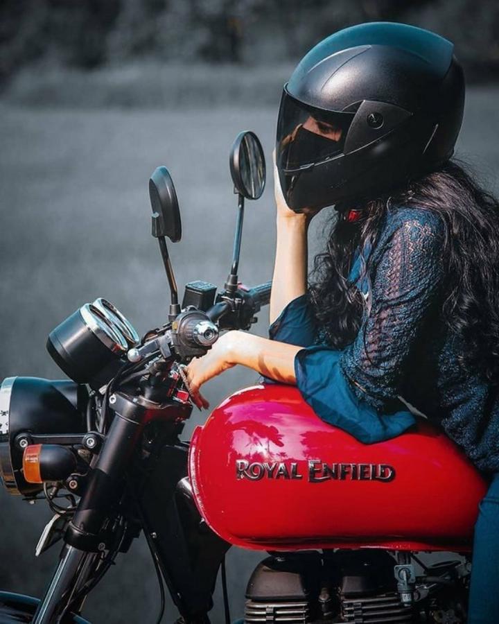 Royal enfield shop with girls