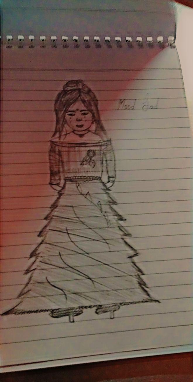 girl sad drawing sketch