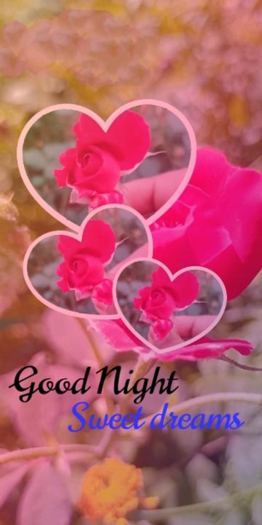 good night images with roses