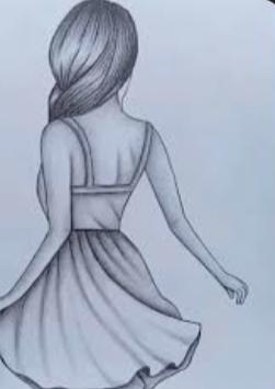 Girl Backside with Traditional Dress  rsketches