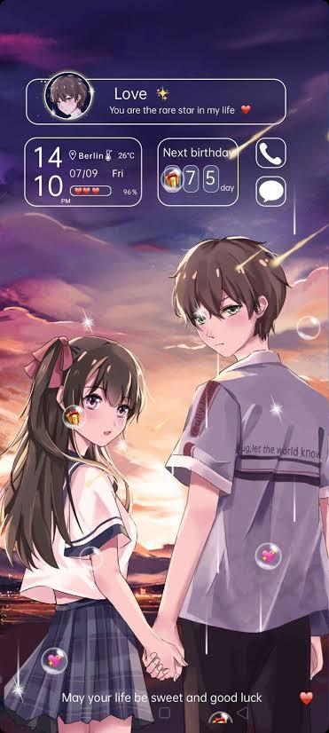 Free hugs anime couple animecouple  Anime Girl And Boy Love HD Png    nohatcc