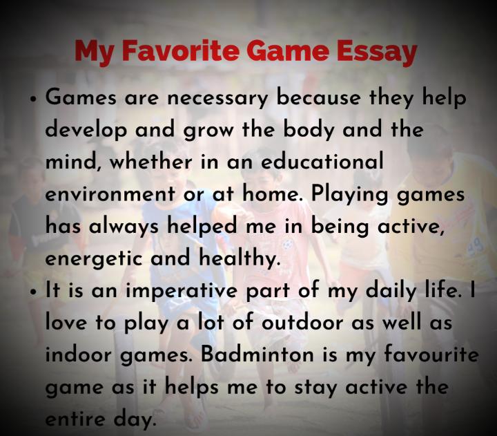 Essay on My Favourite Game Badminton