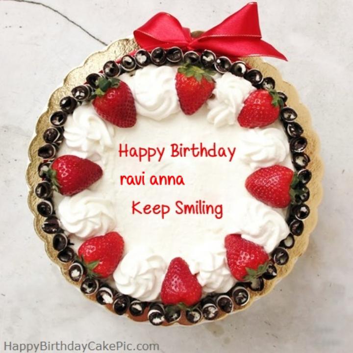 I have written ravi n edwin Name on on this birthday wish and it is amazing  friends, hope you will like it. Visit this website… | Sinh nhật, Bánh kem  lạnh, Dâu
