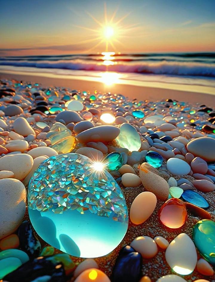 bunch of sea glass sitting on top of a beach generative ai 22911966 Stock  Photo at Vecteezy