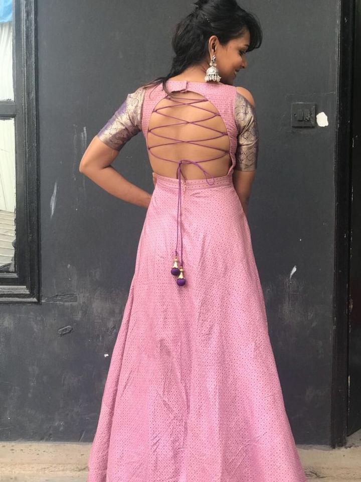 Collar Embroidered Gown – samantchauhan