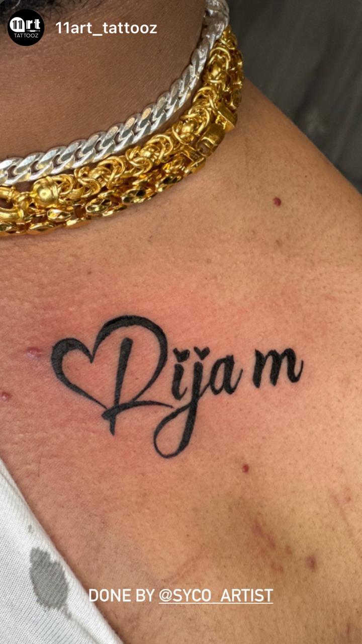 Riya Name Tattoo Design on Hand Chase and Neck Best Images  StarBijay